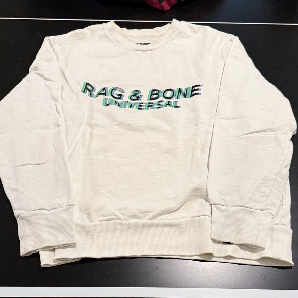 Rag & Bone Men's White Crewneck Sweater